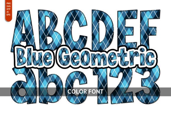 Blue Geometric: A Playful Color Fonts Choice for Creative Publishers