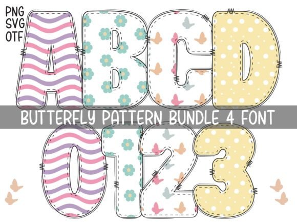 Butterfly Pattern: A Whimsical Color Fonts Choice