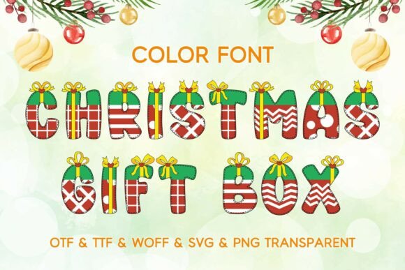Christmas Gift Box: A Festive Color Fonts Asset