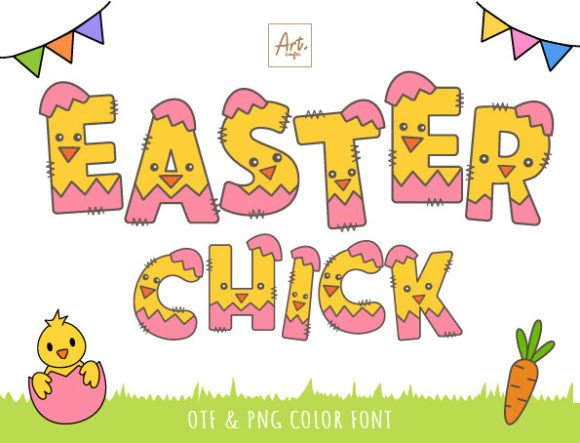 Easter Chick: A Playful Color Fonts Display Font