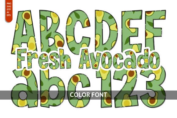 Fresh Avocado: A Playful Color Fonts Choice for Digital Sellers
