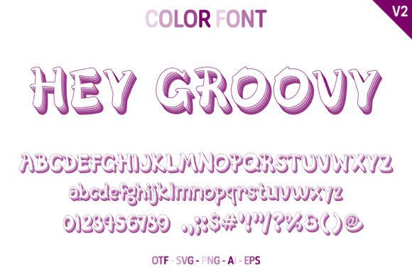 Hey Groovy V2: Retro Color Fonts for Handmade Business Design