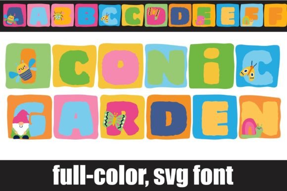 Iconic Garden: A Whimsical Color Fonts Choice for Local Branding