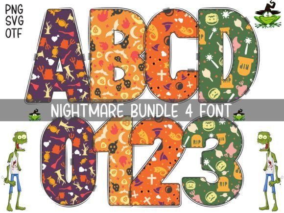 Nightmare: A Cute & Fun Halloween Color Fonts Set