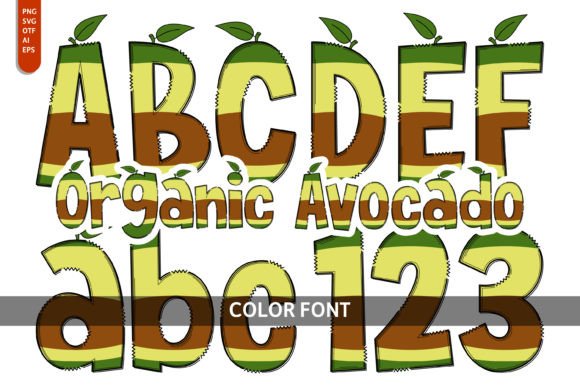 Organic Avocado: A Playful Color Fonts Choice