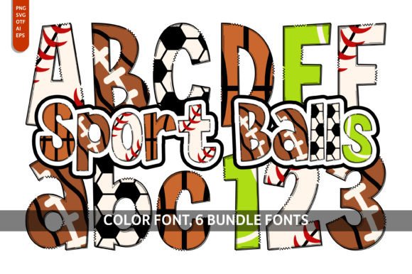 Sport Balls Bundle: Playful Color Fonts for Local Branding