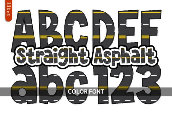 Straight Asphalt: A Playful Color Fonts Choice for Creative Publishers