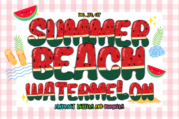 Summer Beach Watermelon Color Fonts