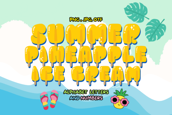 Summer Pineapple Ice Cream Color Fonts