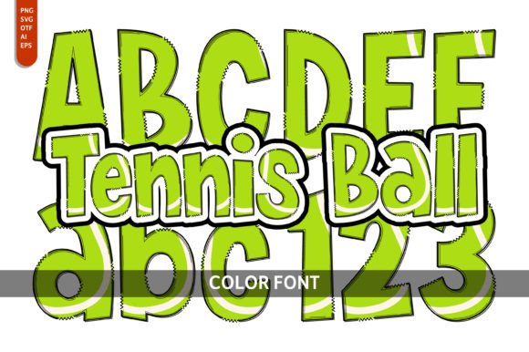 Tennis Ball Color Fonts for Creative Sellers