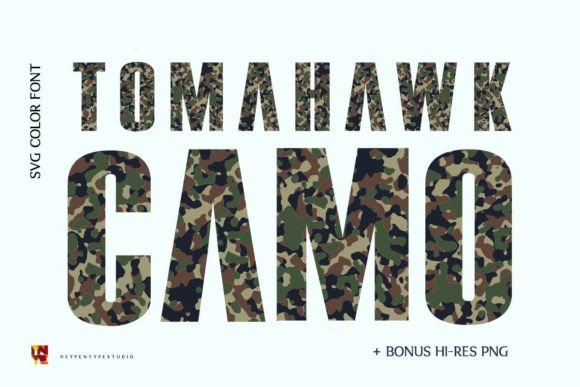 Tomahawk Camo: A Bold Color Fonts Choice for Local Branding