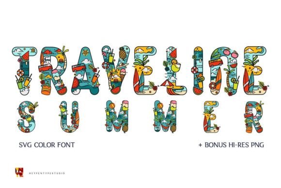 Traveline Summer: A Vibrant Color Fonts Choice