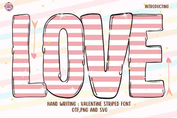 Valentine Striped: A Color Fonts Script for Handmade Romance