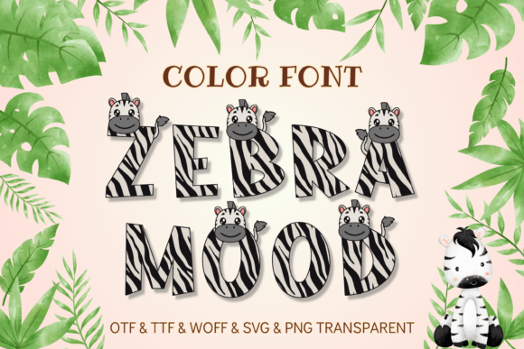 Zebra Mood: A Vibrant Color Fonts Choice